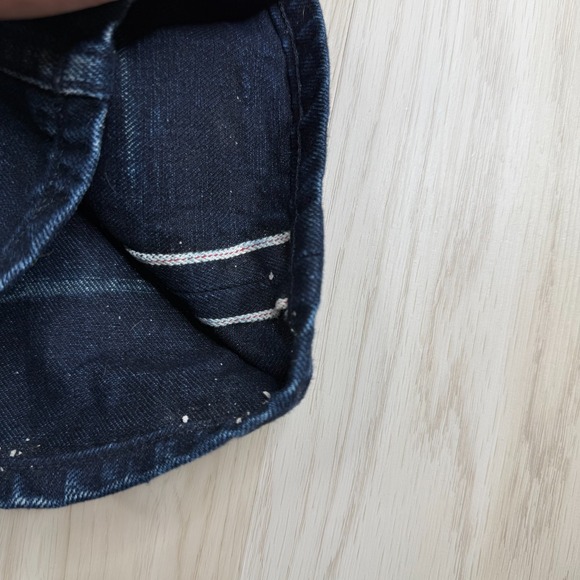 Gustin Mens Blue Raw Wash Classic 5 Pocket Button Fly Straight Leg Jeans Size 38 - Picture 7 of 16